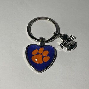 Clemson Tigers NCAA I Love Football Keychain NEW